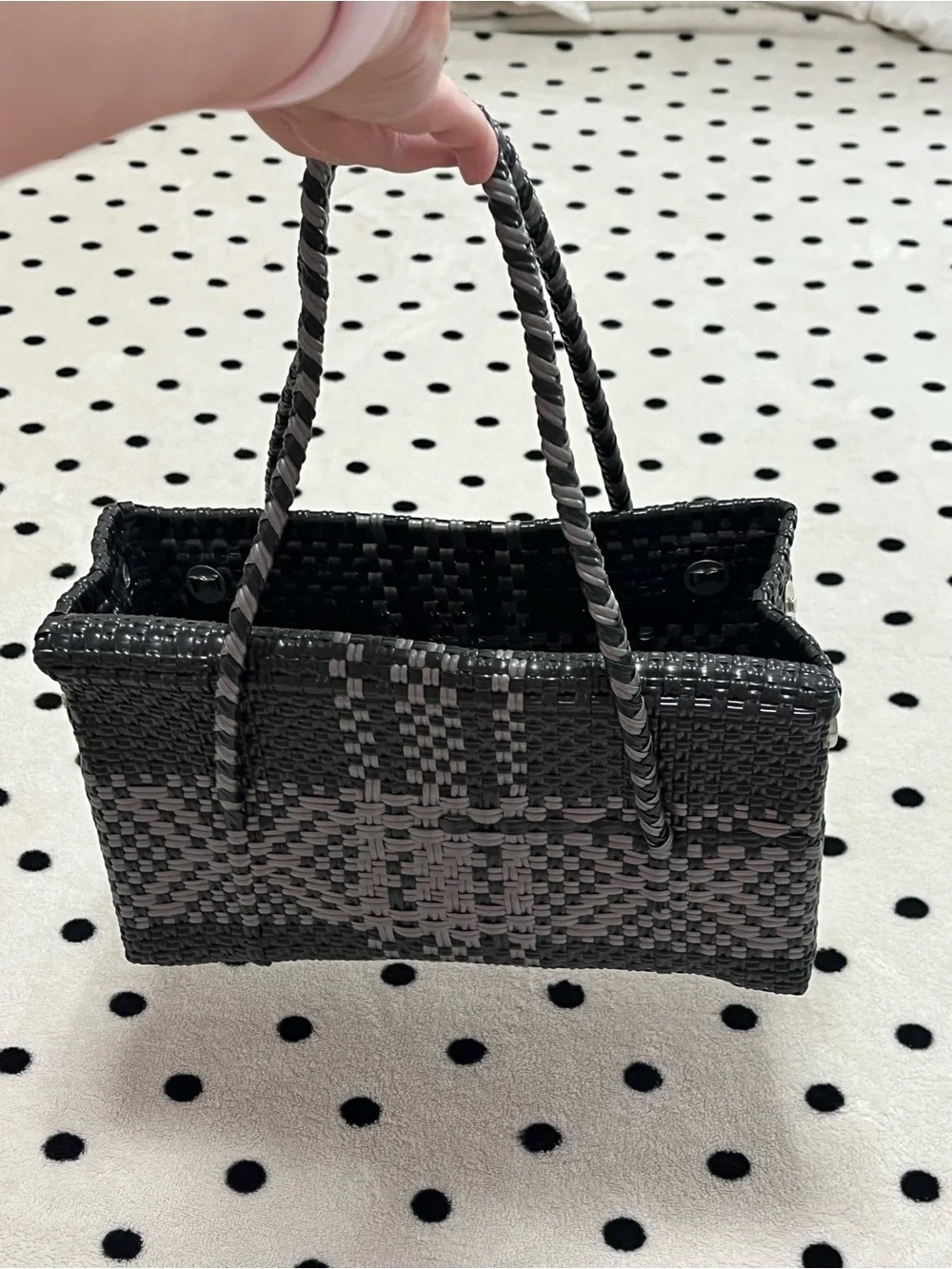 Hand-Woven Mexican Plastic Flap Convertible Shoulder Bag